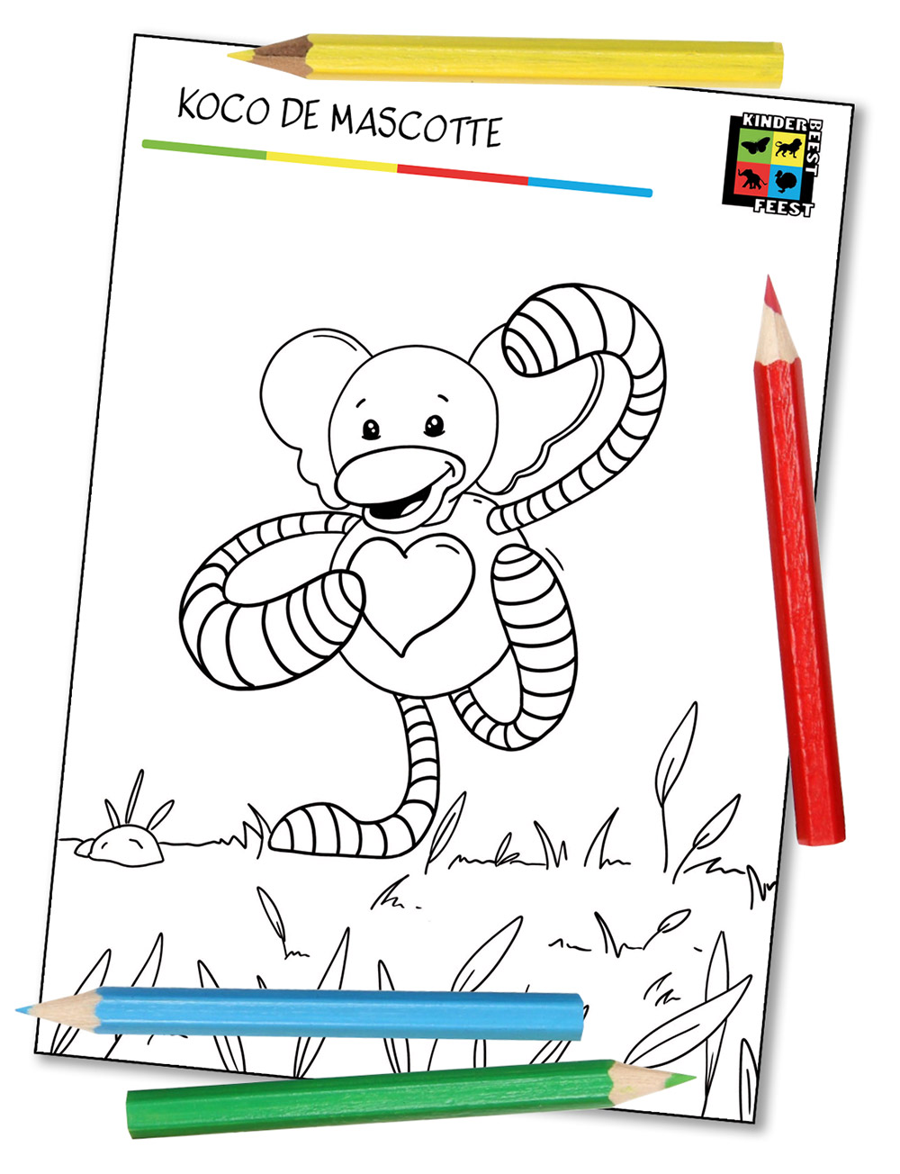 Koco de mascotte kleurplaat